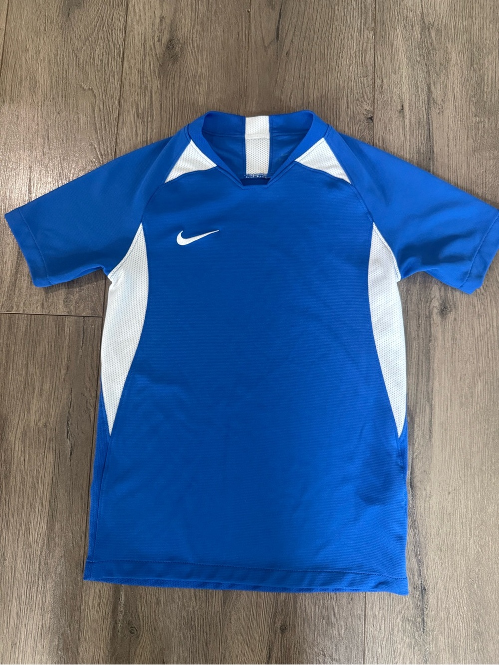 Nike Blue and White Youth Soccer Jersey